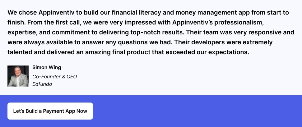 Testimonial CTA from Edfundo 