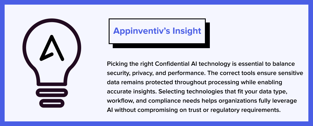 Appinventiv’s Insights on choosing the right confidential AI tech