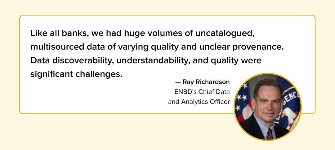 ENBD’s Chief Data and Analytics Officer's quote on data challenge 