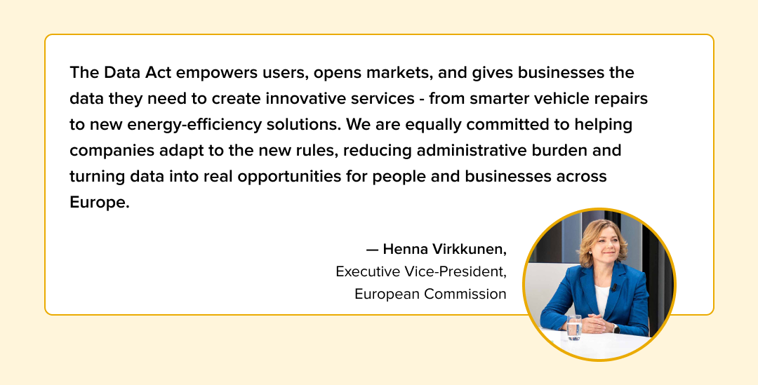 Henna Virkkunen's, Executive Vice-President of the European Commission, quote on EU data act.