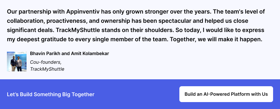 Testimonial from TrackMyShuttle