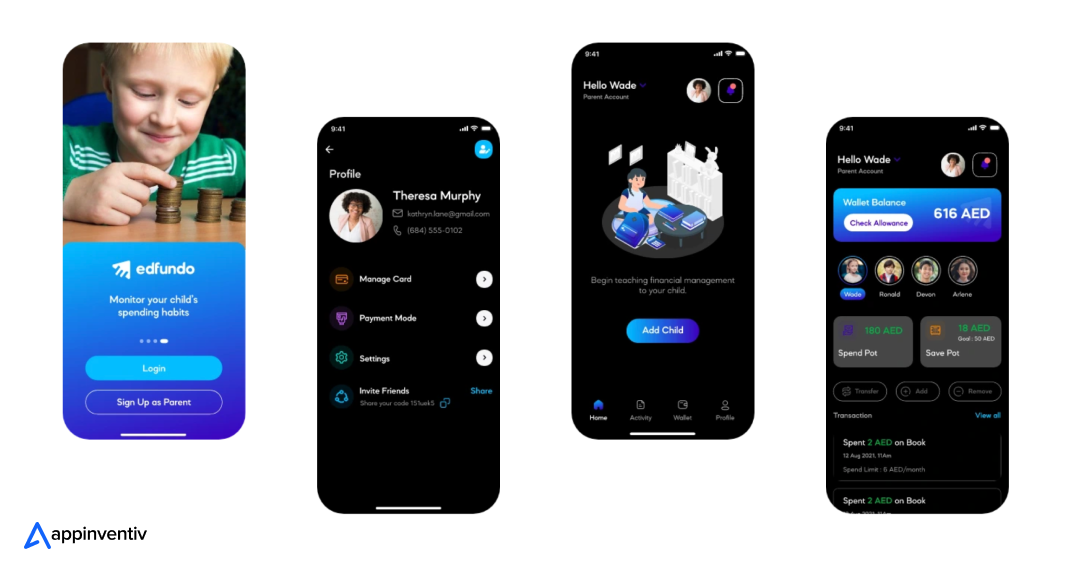 Edfundo app screens Edfundo app screens