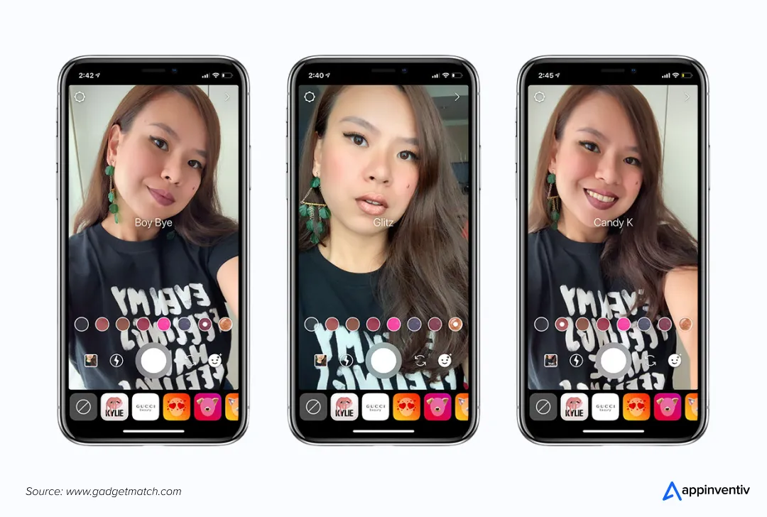AR Filters in social media apps 