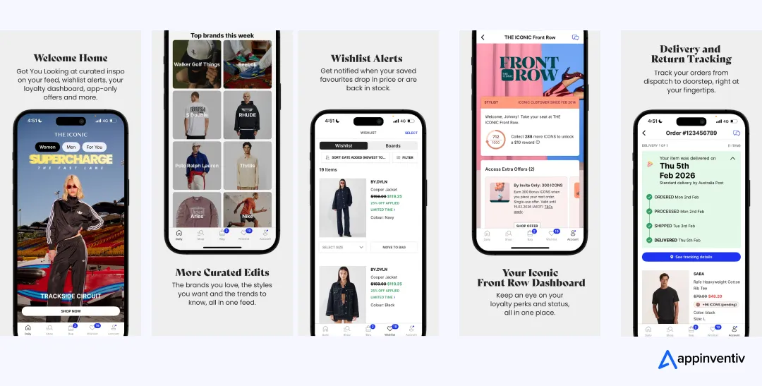 UI/UX of The Iconic