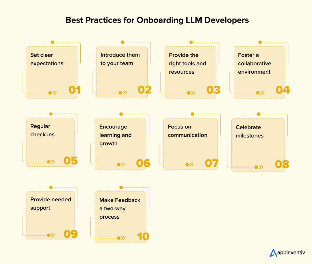Best Practices for Onboarding LLM Developers