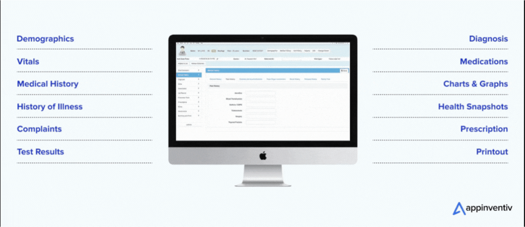 Example of an electronic health record system