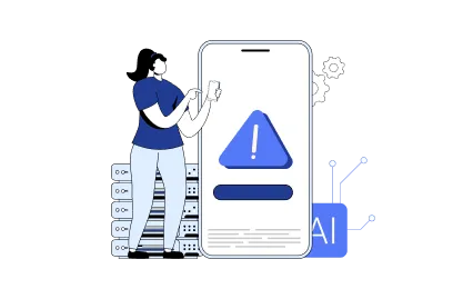 Call-to-action banner highlighting that 64% of enterprises lost over $1 million to AI hallucinations, with a button to request a risk audit from Appinventiv.