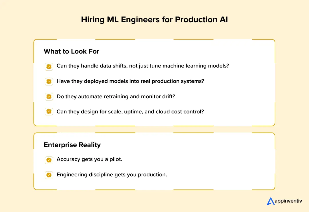 Hiring ML Engineers for Production AI