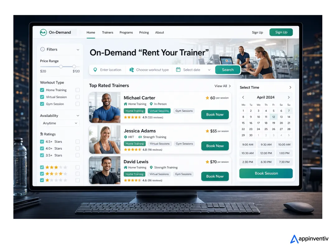 On-Demand “Rent Your Trainer” Platform