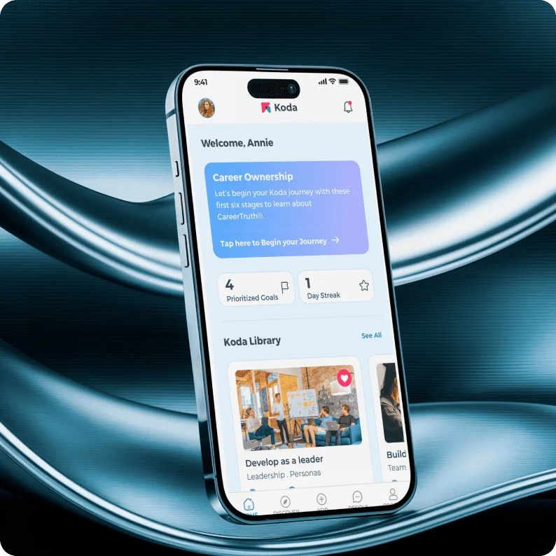 Koda - Building a digital career coaching platform, we helped professionals access structured guidance, personalized career journeys, and goal-oriented coaching through a scalable web and mobile experience.